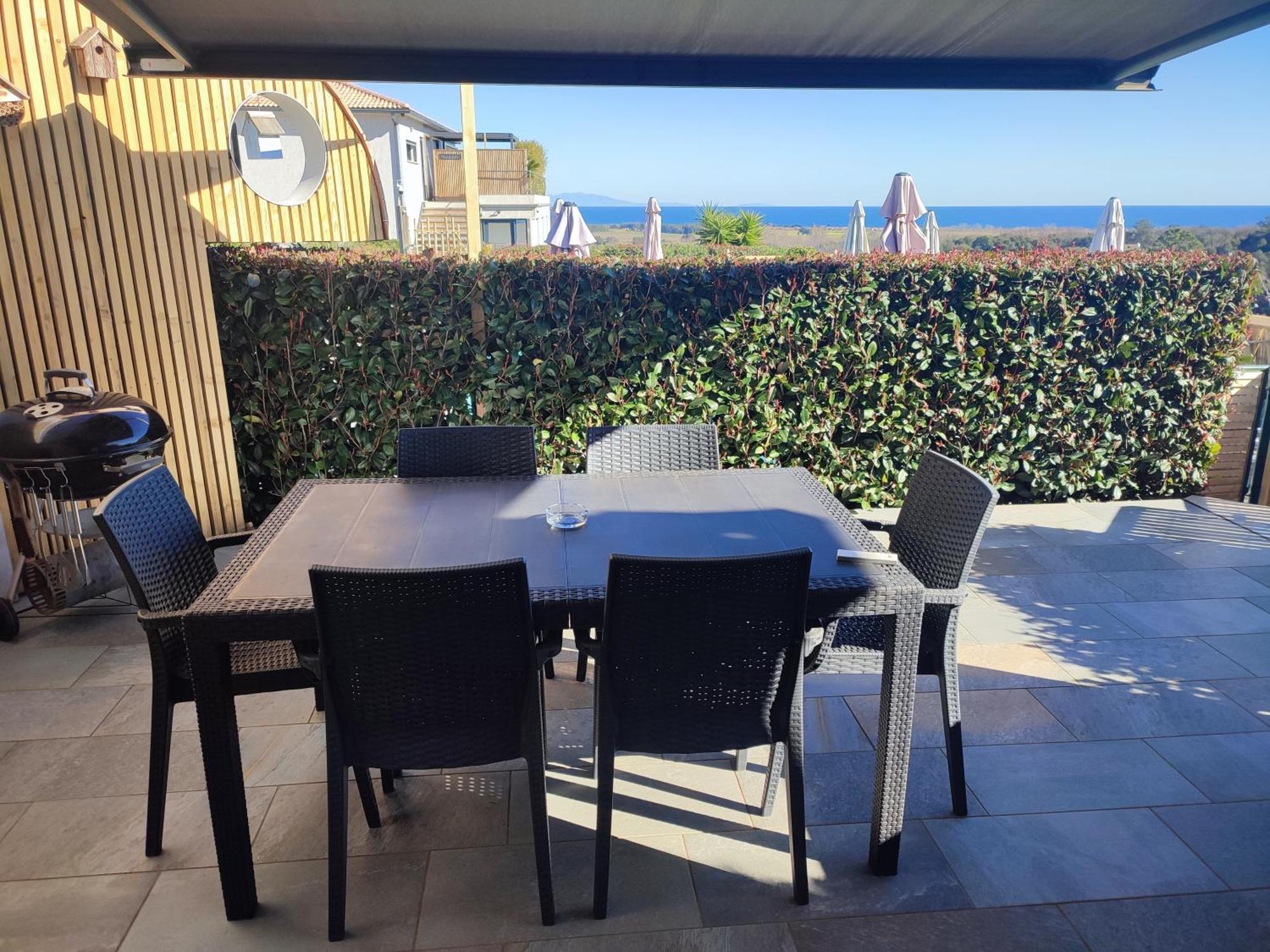 Cote Et Mer - Appartement Haut Standing Dans Villa Avec Piscine Et Vue Mer Taglio-Isolaccio エクステリア 写真